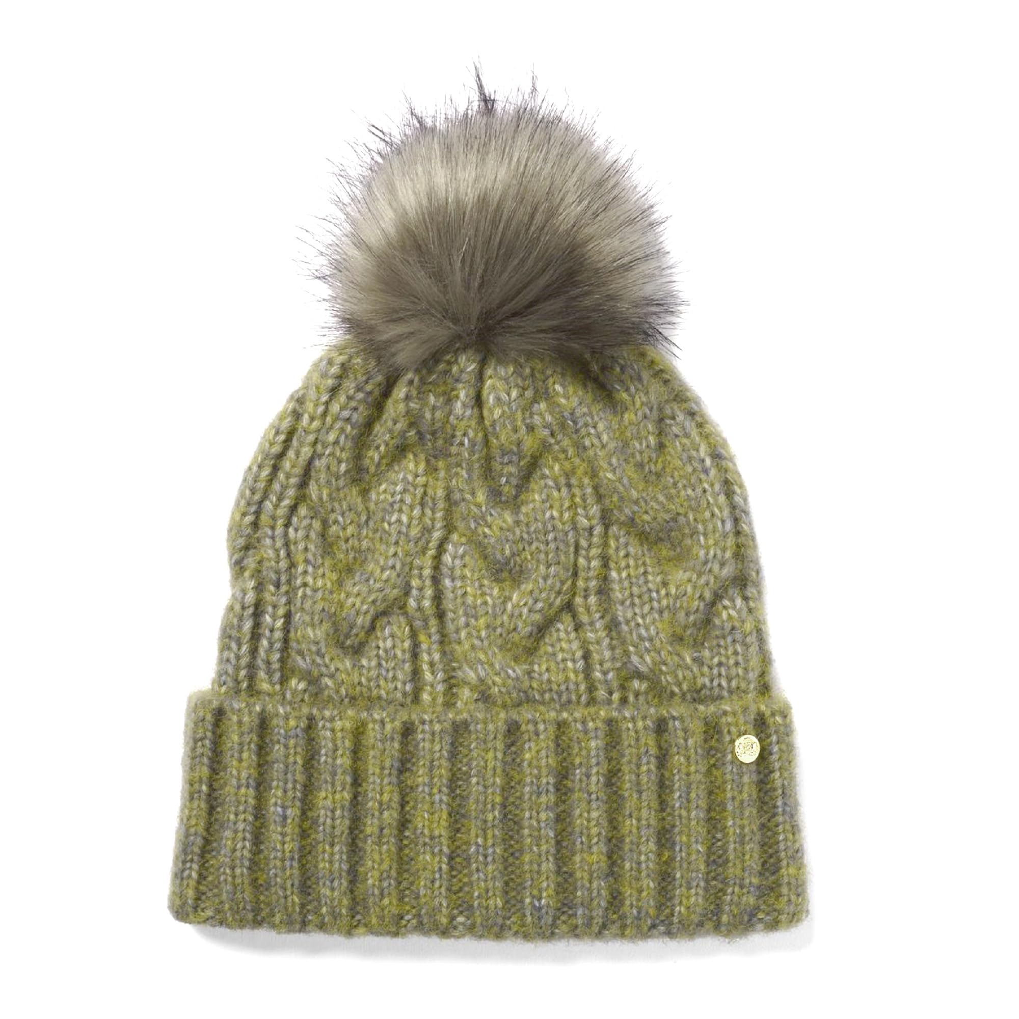 Failsworth Women's Sage Amelia Chunky Knit Pom Bobble Hat From ( Green)
