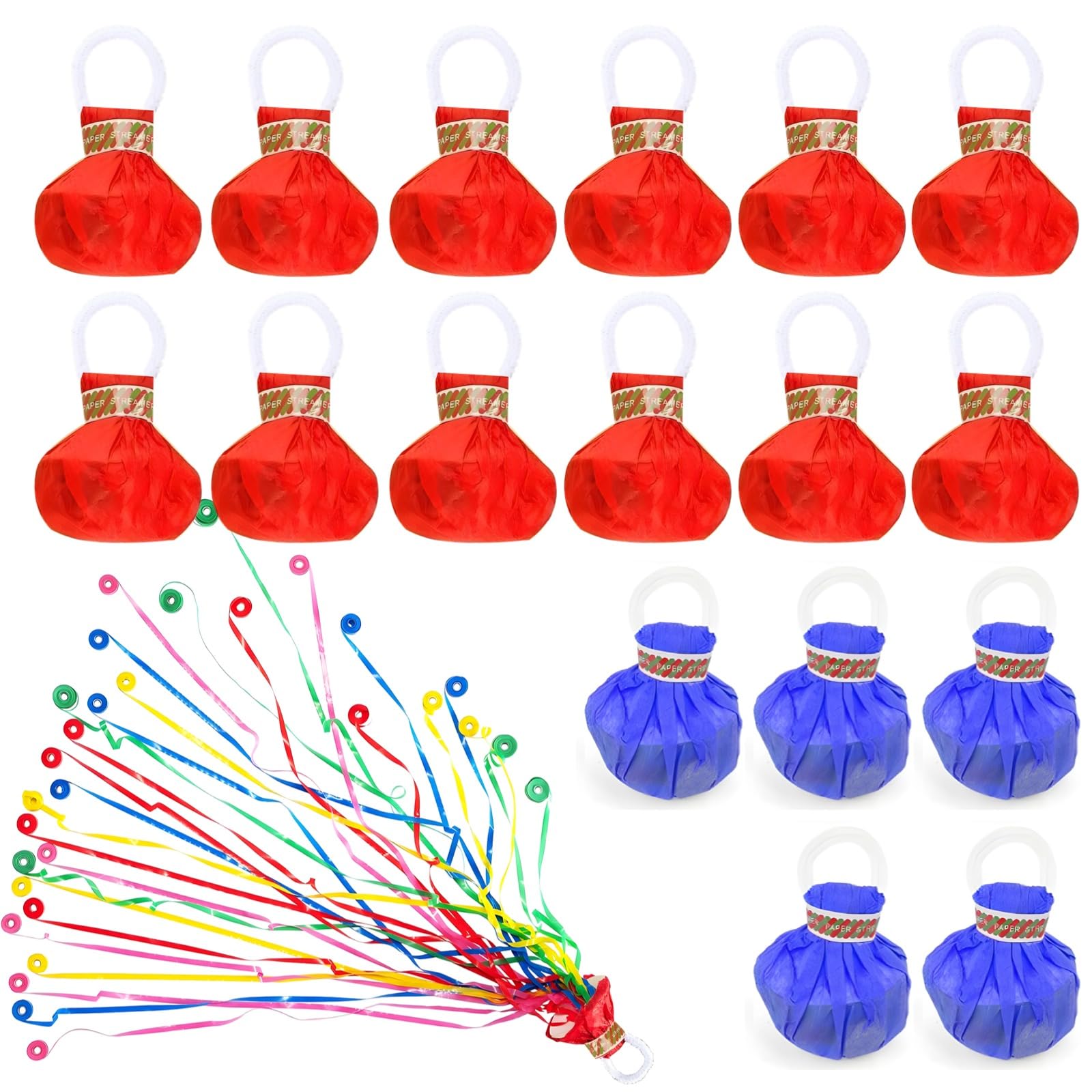 25 Stk. Konfetti-Streamer für Hochzeiten und Partys, bunte Popper im Ballonstil, leicht zu verwenden, saubere Deko ohne Rückstände, ideal für Events, Fotos und besondere Anlässe