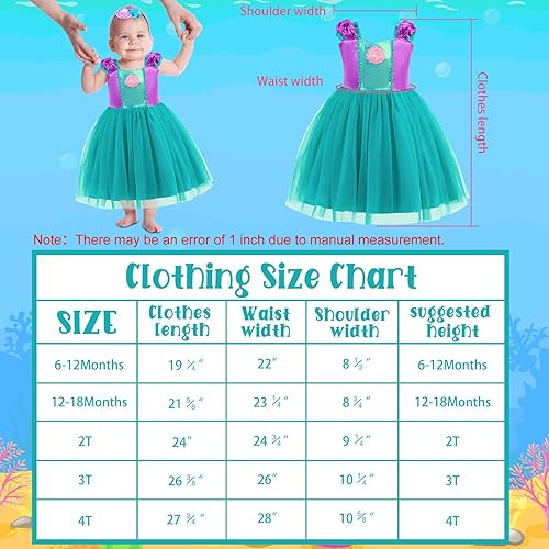Miniatura 3 de Mermaid Costumes for Toddler Girls,Mermaid Dress for Kids,Birthday Halloween Party Dress Up Outfits