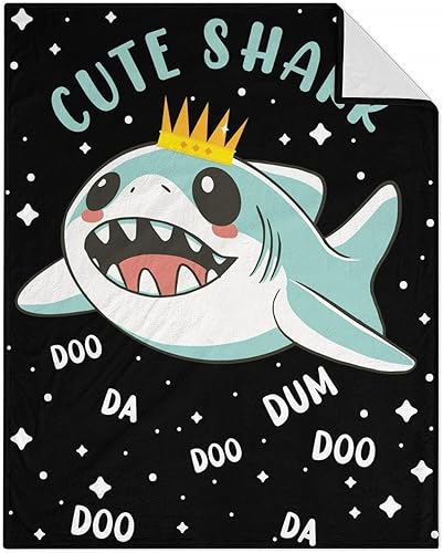 Manta de tiburón para los amantes de los tiburones, tamaño de cuna de 40 x 50 pulgadas, manta suave y acogedora manta mullida para regalo, manta