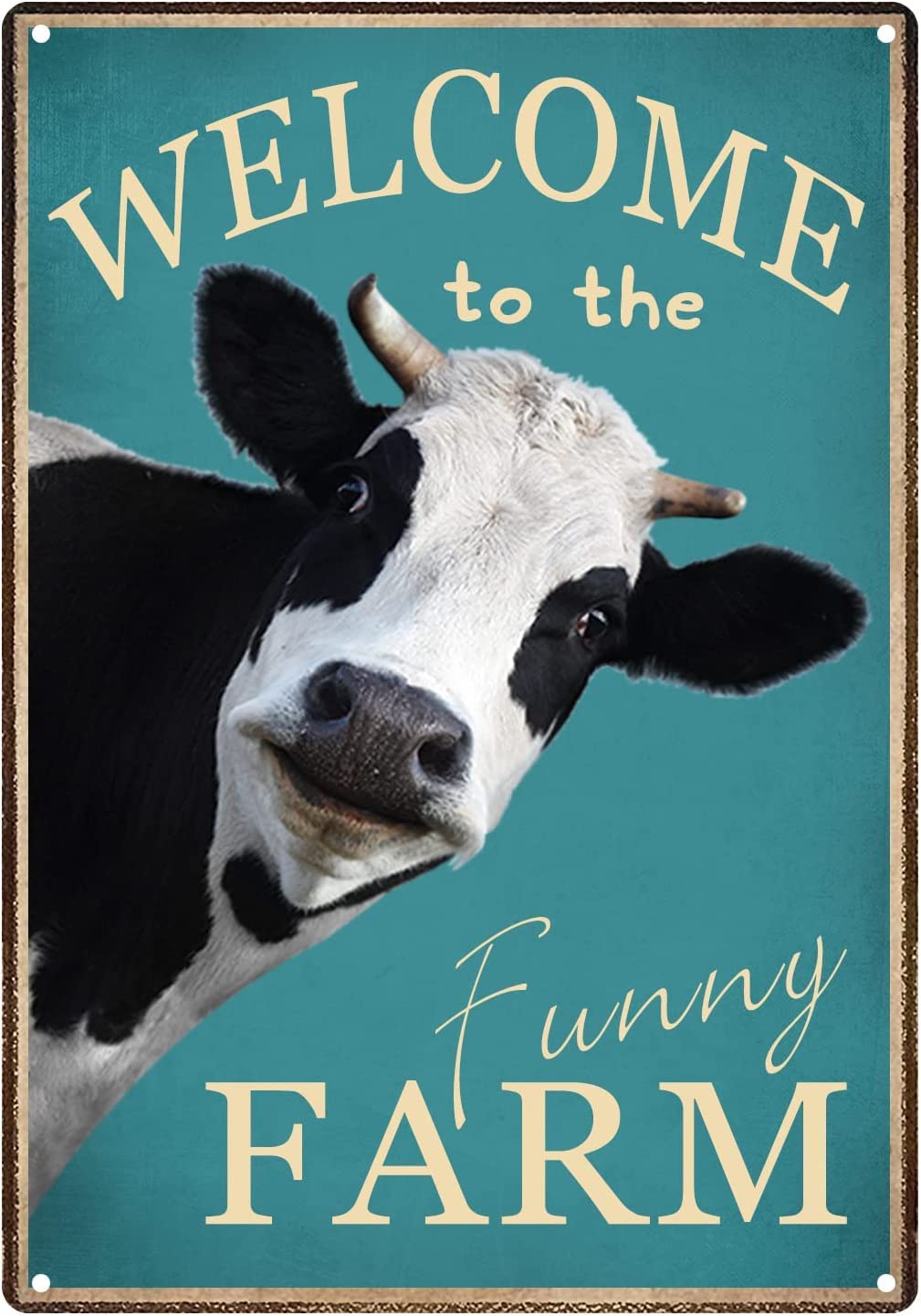Welcome to Funny Farm Sign Tin Sign Decorative Farm Country Cabin Aluminum Sign Bathroom Kitchen Home Bar Cafe Garage Man Cave 12x8inch