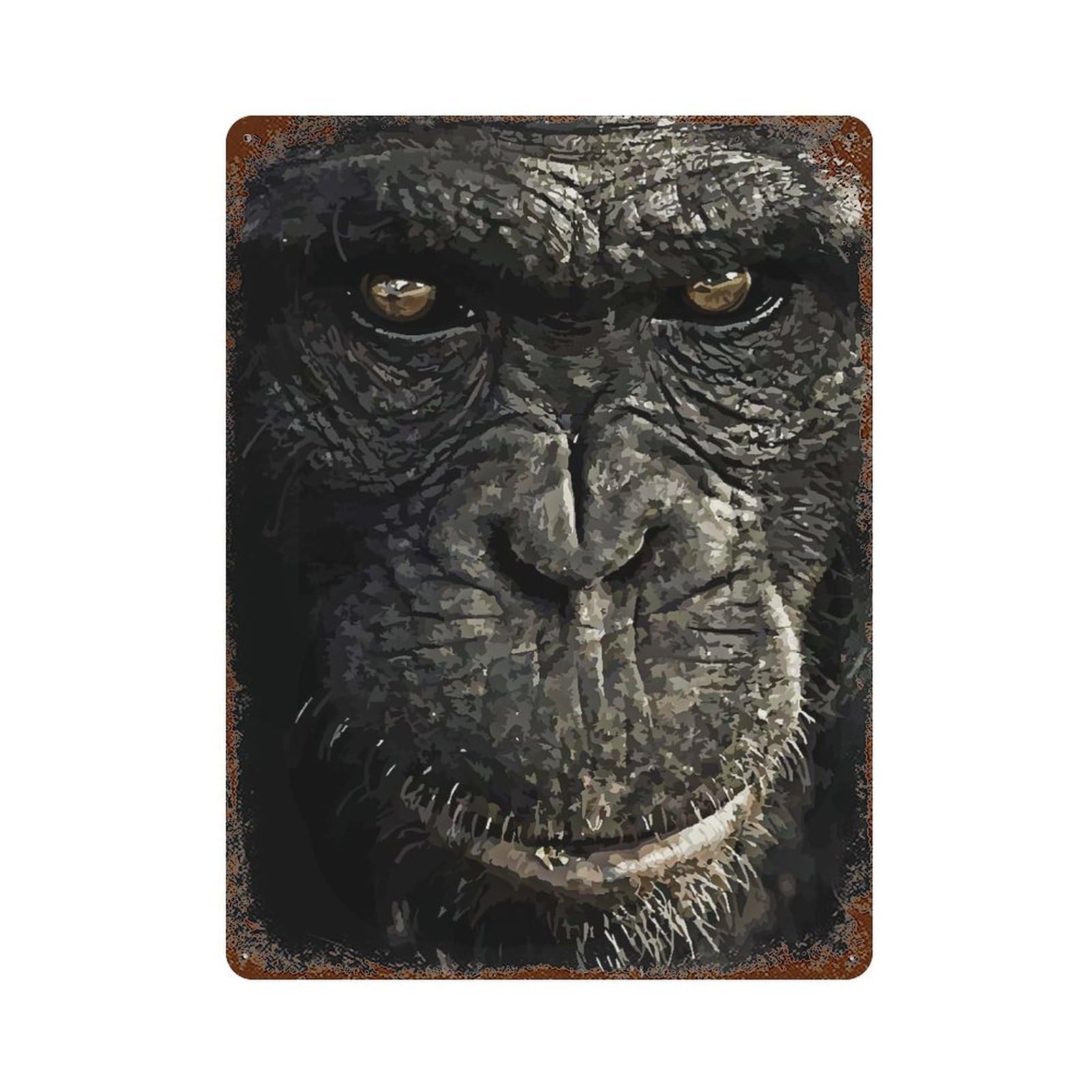 Great KingKong Rust Effect Tin Sign 15.7"x11.8", Farmhouse Wall Decor for Farmhouse, Kitchen And Entryway Decor