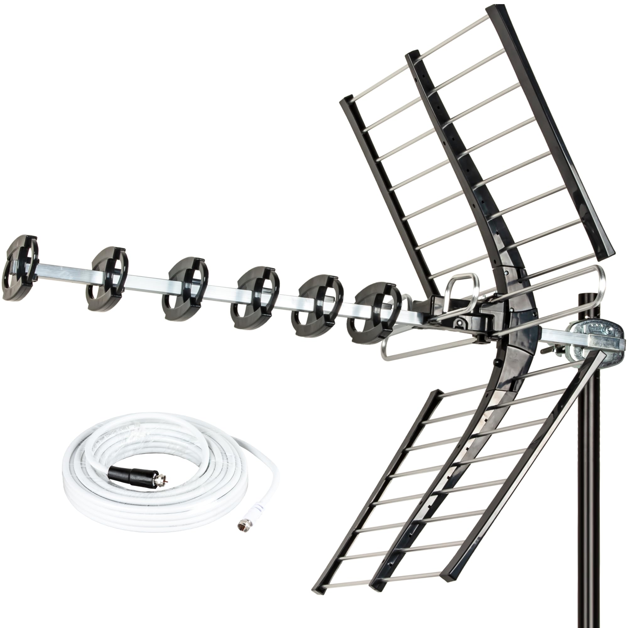 200 Mile Outdoor TV Antenna Long Range – Five Star Digital HDTV Antenna for Free Local Channels, 4K 1080p, ATSC 3.0 NextGen TV, VHF UHF Signal, Weather Resistant with Easy Installation