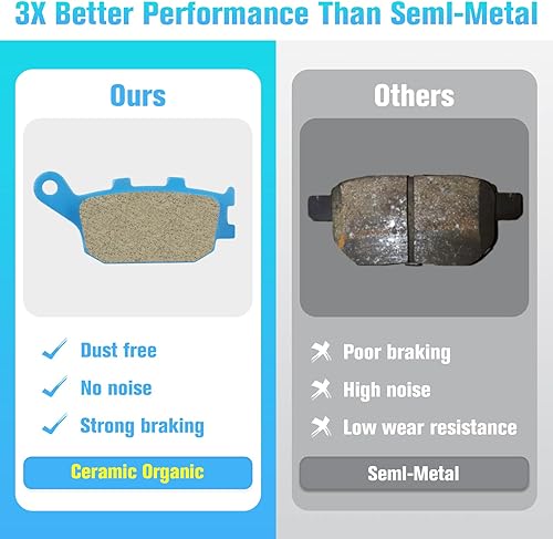 Miniatura 3 de Pastillas de Freno Cerámica Orgánica para Honda VT 1100 1998-01, VT 1300 2010-14, VTX 1300 2005-07 Delanteras y Traseras 2 Juegos