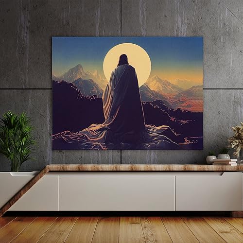 Vista 24 de Sense Canvas Jesús 1 - Lienzo decorativo para decoración del hogar, póster de pared XL, 48 x 36 / 1.5 pulgadas Jesús 1,Jesús 17,Jesús 18,Jesús