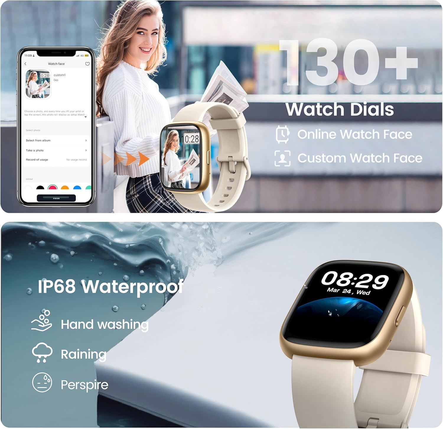 Cillso Smartwatch Herren Damen, 1,95" HD Touch Fitnessuhr mit Telefonfunktion, 110+Sportmodi Smart Watch Fitness Tracker mit Pulsmesser Schlafmonitor