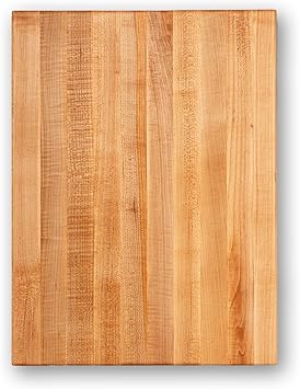 John Boos Platinum Commercial Series Rectangular Wooden Maple Cutting Board 24 x18 1.75 Thick, 21-lb Reversible Butcher Block with 1/4 Radius Edges, Edge-Grain & Finger Grips Made in the USA