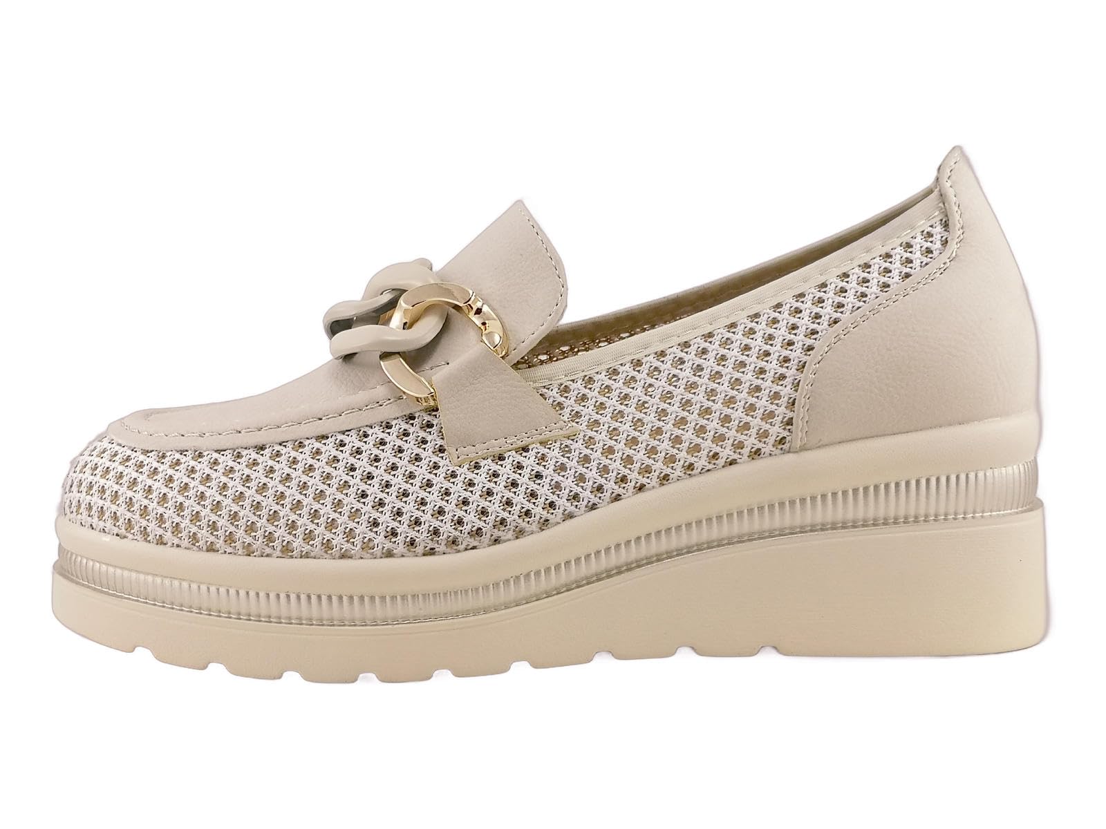 Cinzia Soft CI1109 001 - Mocassini Zeppa Media in Ecopelle e Tessuto