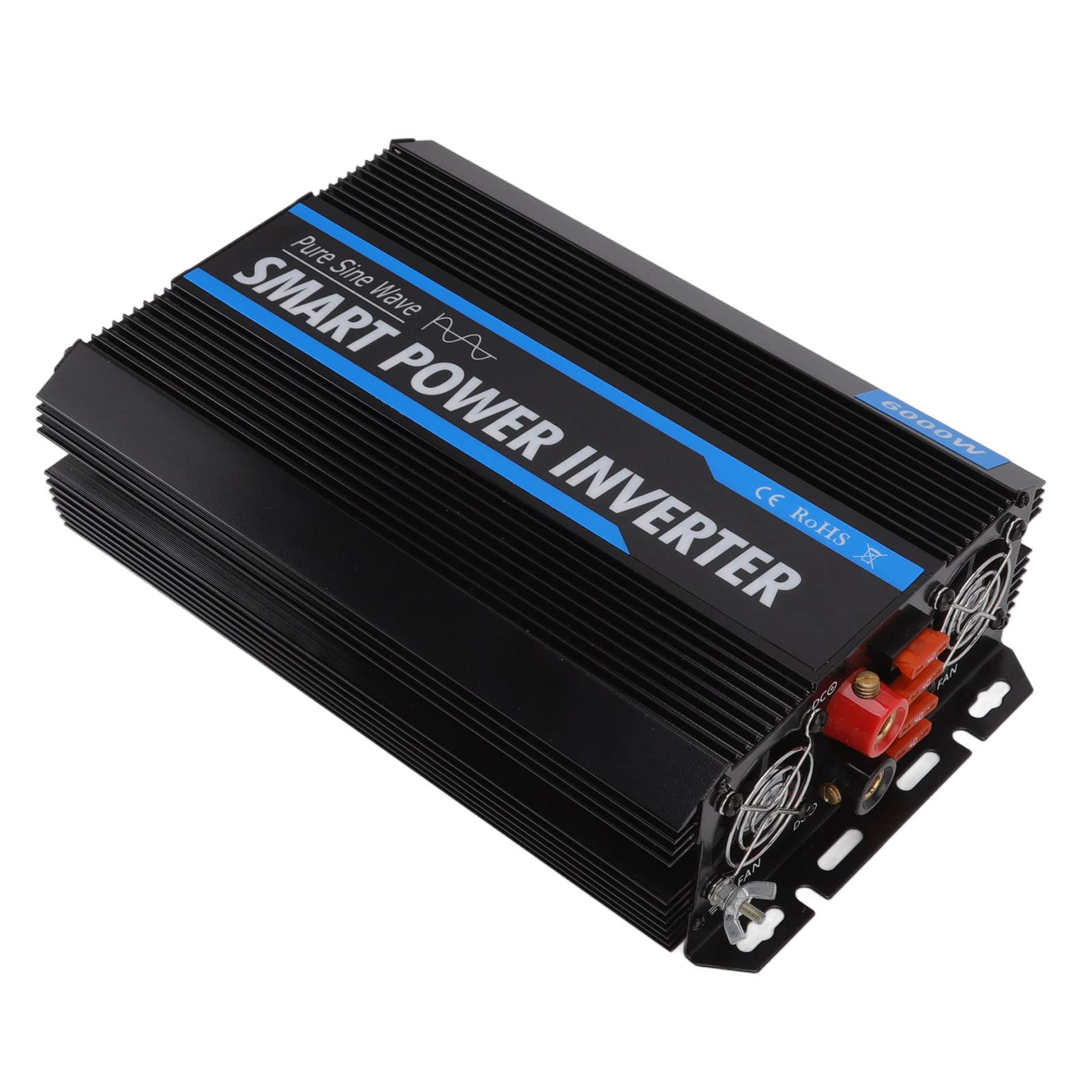 Domary Inverter di Potenza da 6000 W 12 V a Onda Sinusoidale con Doppie Ventole di Raffreddamento e Interruttore Remoto per Solare Domestico