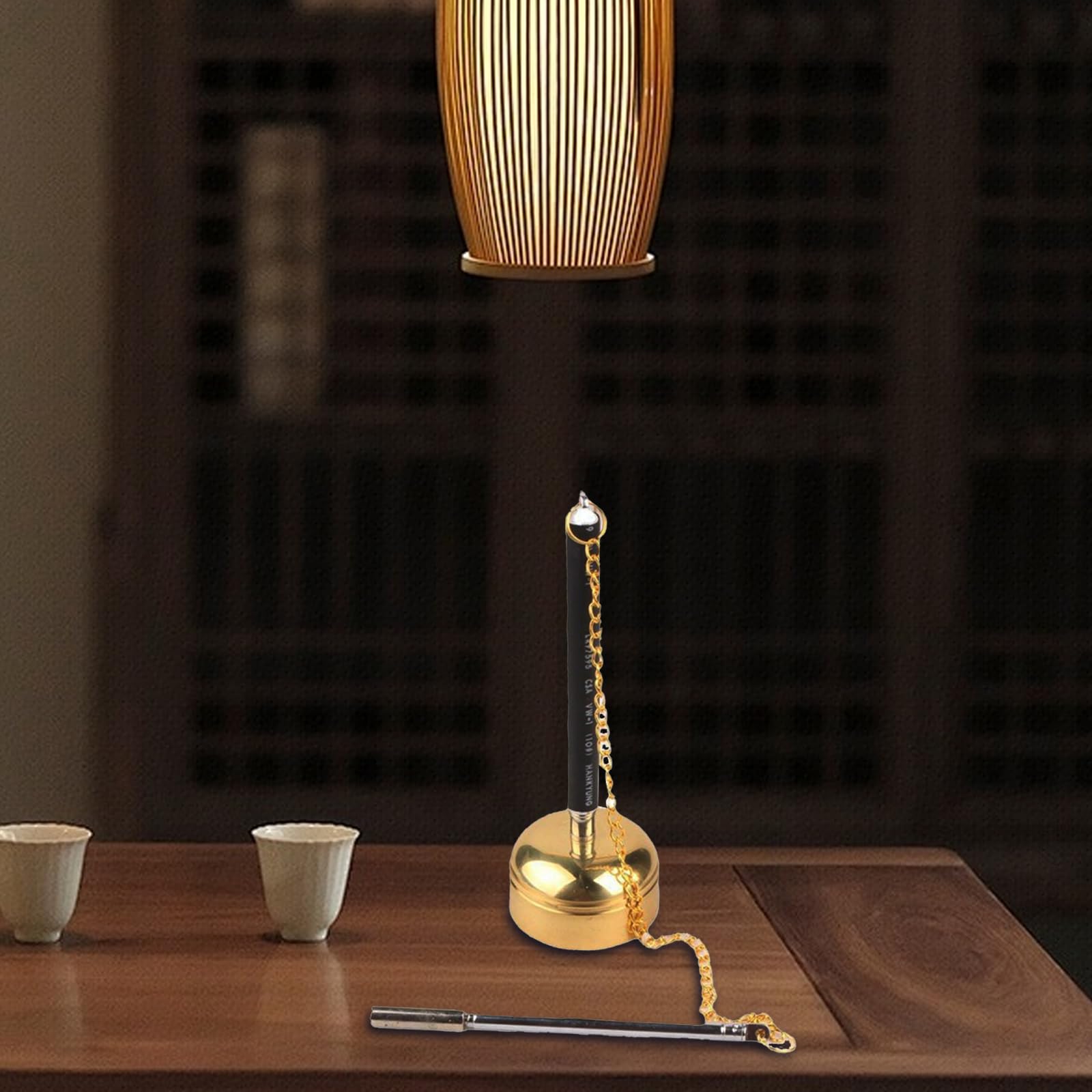 Campanilla telescópica, dedo, elegante instrumento de percusión con diseño retráctil, accesorio de yoga para meditación, decoración budista, hogar, familia, uso espiritual, 1.97 x 1.97 x 9.84 pulgadas