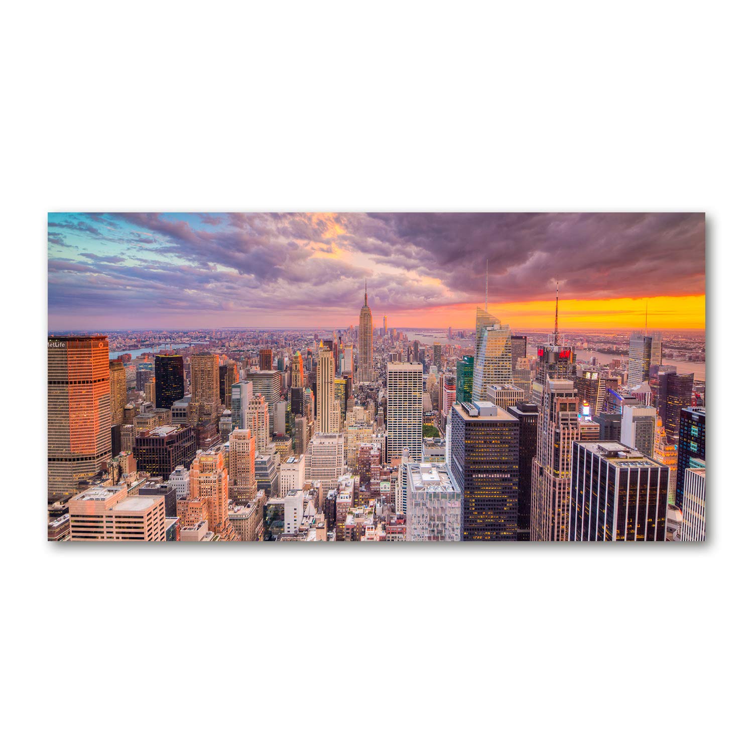 Déco murale Nueva York Tulup en verre acrylique 120x60 cm pour salon et bureau
