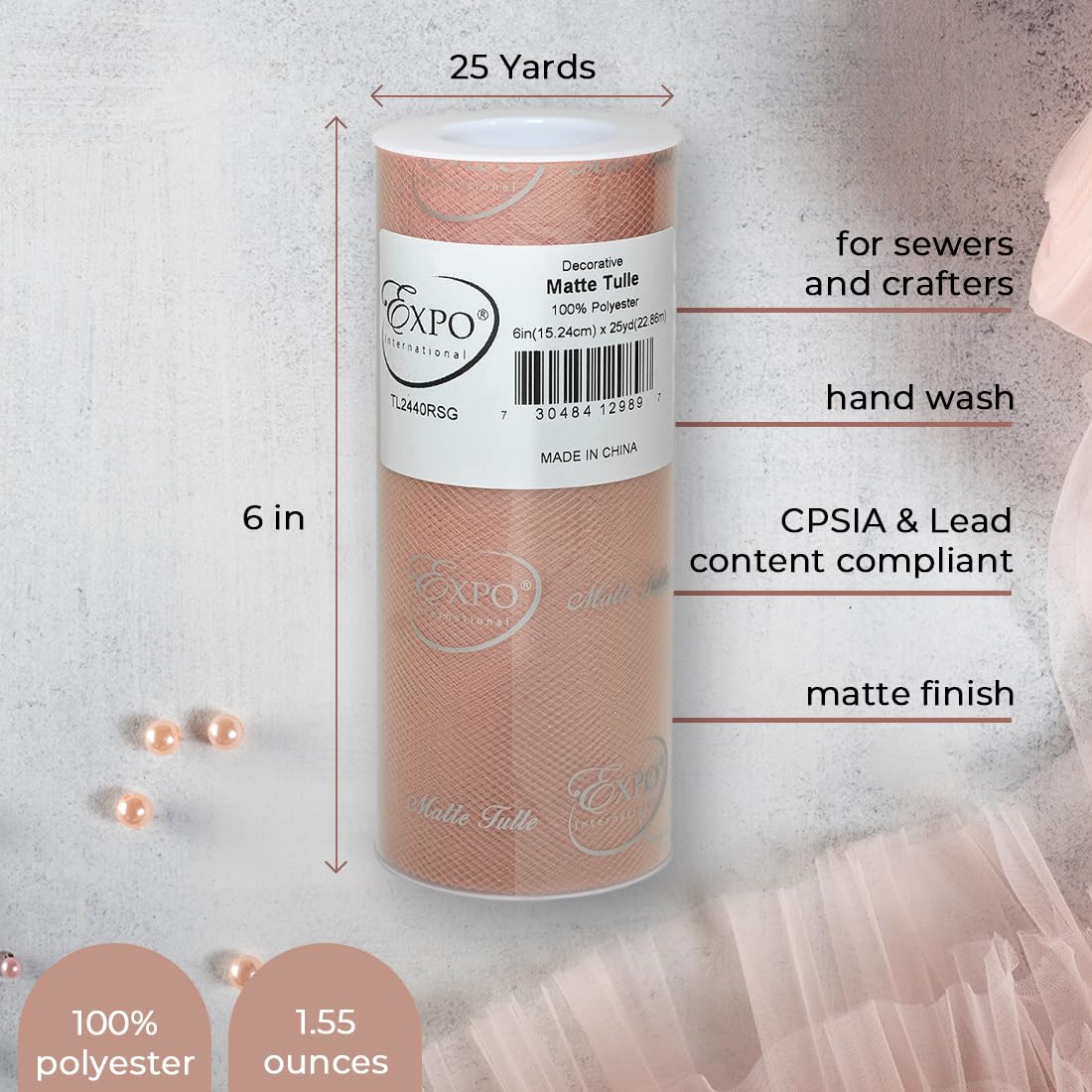 Expo International Value Pack of Decorative Matte, 36 Rolls/Spools of 6