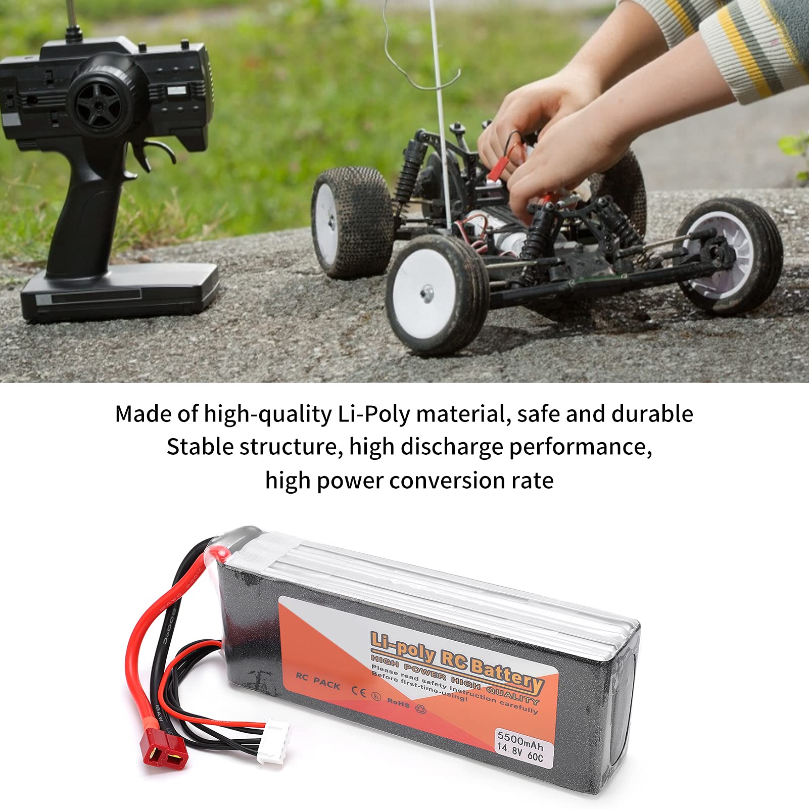 14,8 V 5500 mAh Li-Poly-Batterien 60C 4S T-Stecker Modell LiPo-Batterie für RC-Auto-Boot-Flugzeug