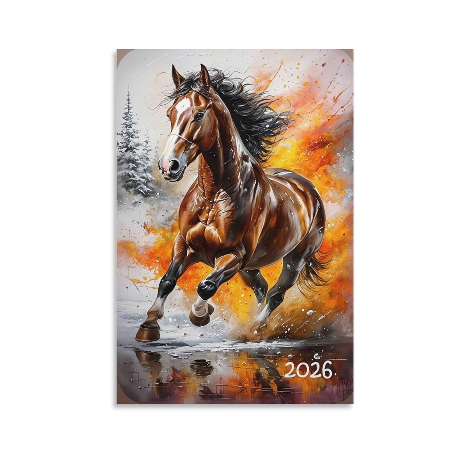 DHBANEIOK Dynamic Horse Running Poster Artwork Canvas Prints Picture Modern Canvas Wall Art Picture Wall Hanging for Home Decorations 24x36inch(60x90cm)