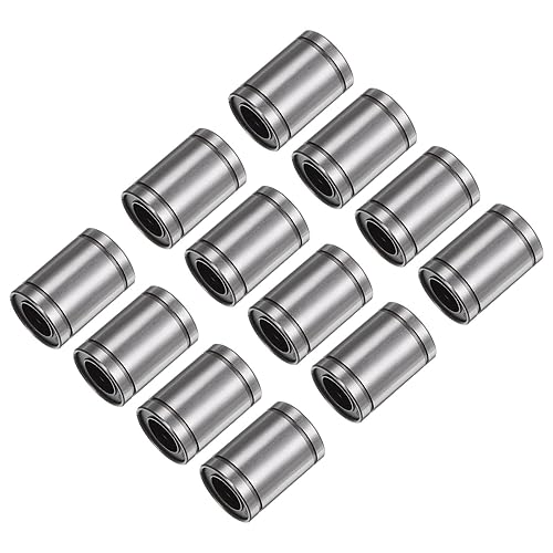 Vista 46 de uxcell 12 rodamientos lineales de bolas LM6UU, diámetro de diámetro de 0.236 in, diámetro exterior de 0.472 in, longitud de 0.748 in, rodamiento
