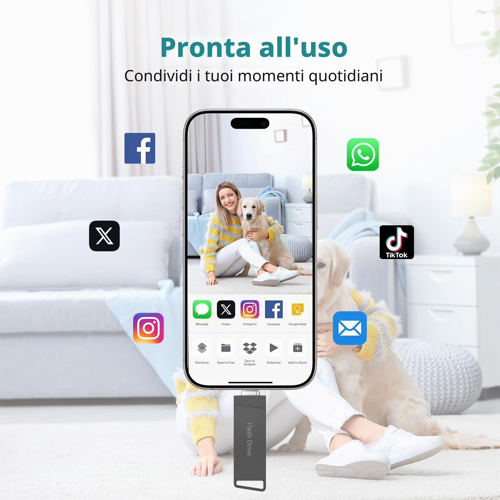 Levida Chiavetta USB per Phone 256GB,Senza APP Chiavetta USB-C,Pendrive USB 3.0，3 in 1 Memoria Esterna,USB Stick per IOS,OTG Android,Smartphone,Mac,Pad(Nero)