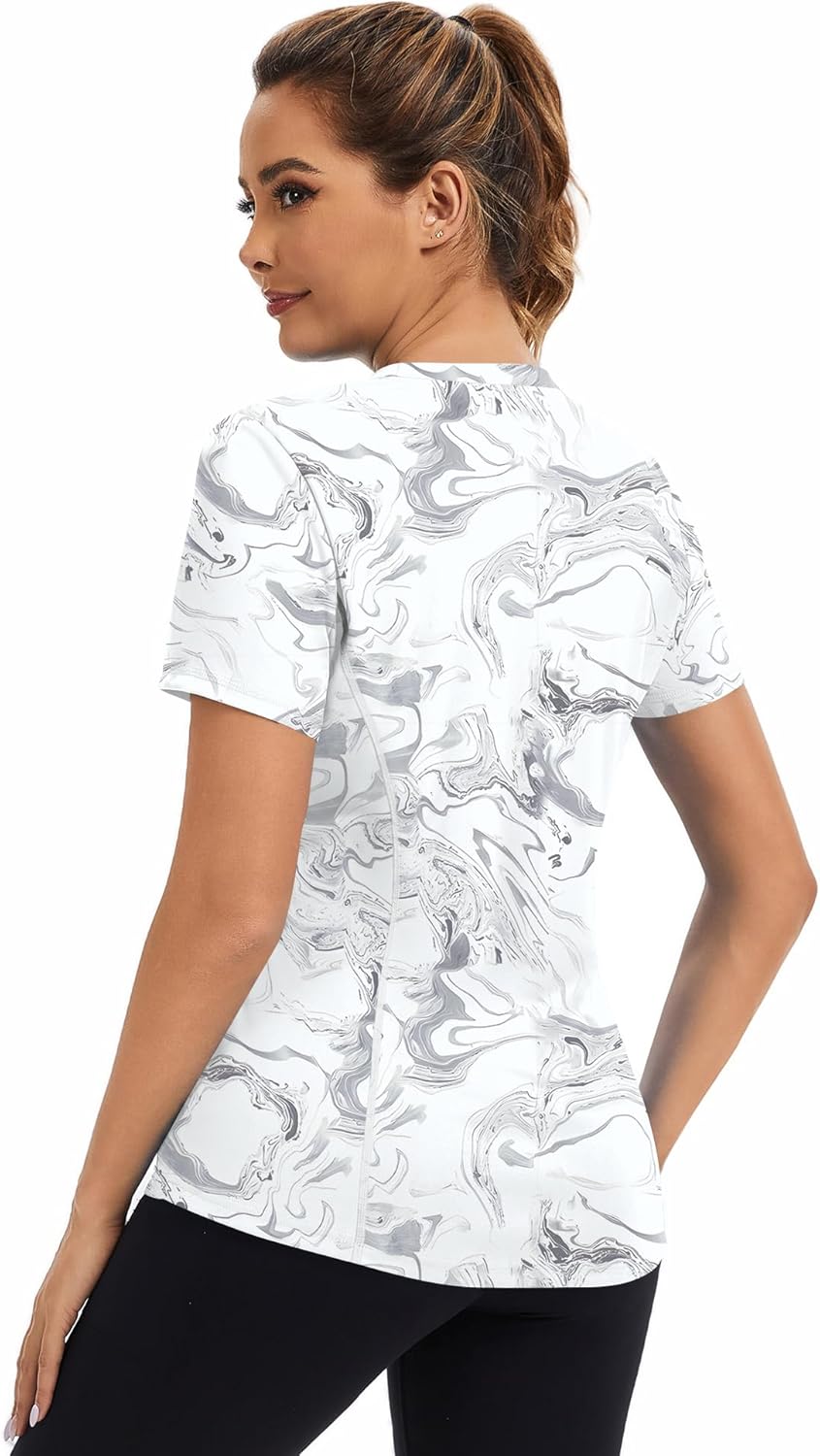 AVOOGUE Women's Short Sleeve Workout Tops Quick Dry Athletic UPF50+ Sun Protection Shirts Gym Hiking Running Yoga Clothes - Image 4