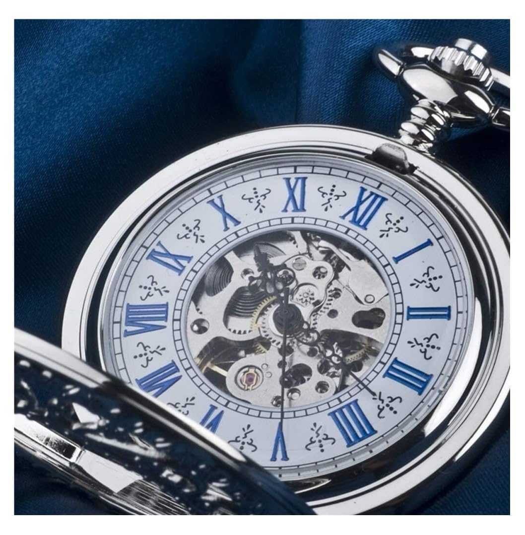 Reloj de Bolsillo Unisex Reloj De Bolsillo Mecánico Vintage, Cadena Suéter Hueco Tallado En Concha Clásico Fiestas