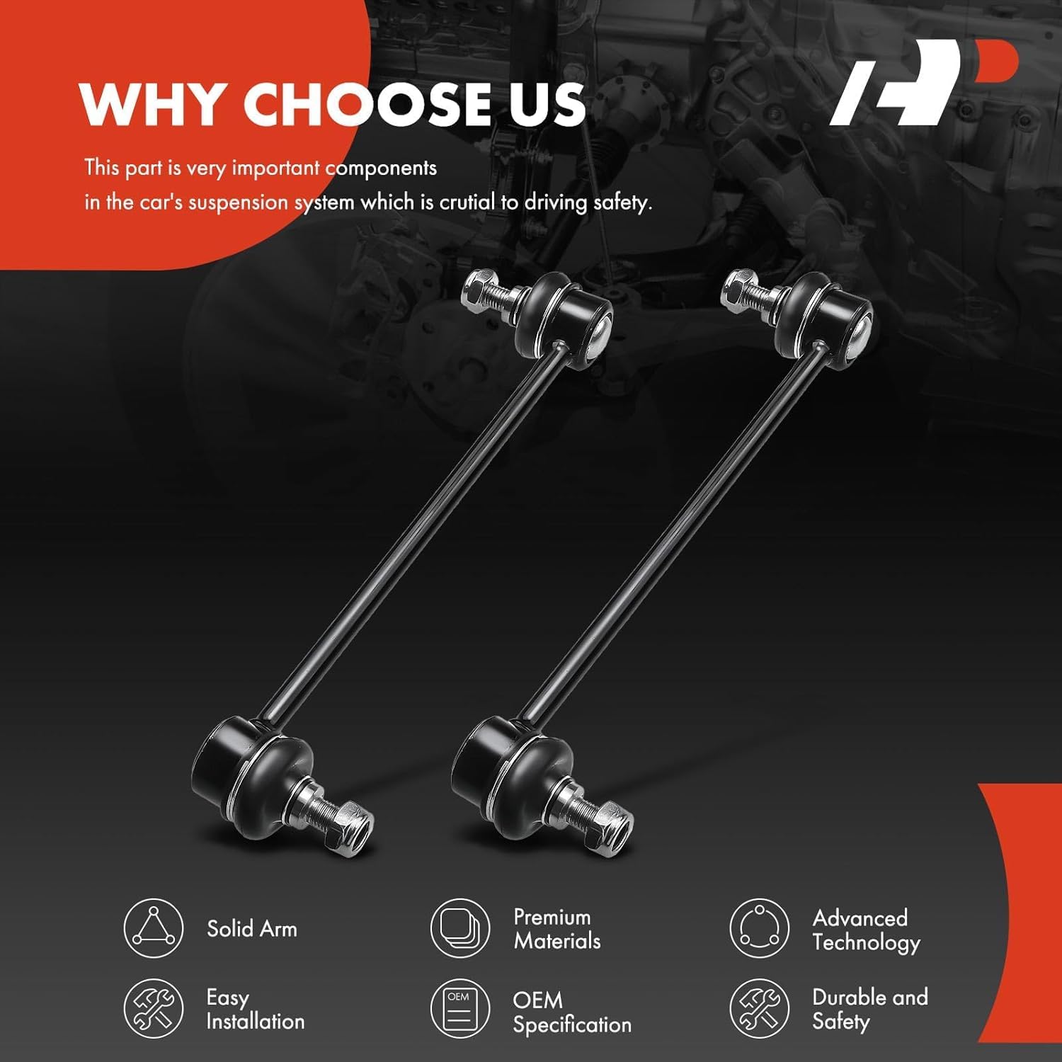 A-Premium 2Pcs Rear Sway Bar Links Stabilizer Bar Links, Compatible with 2001-2019 - Toyota Camry Highlander Avalon Venza Solara & Lexus RX350 RX400h ES300 ES300h ES330 ES350 RX330