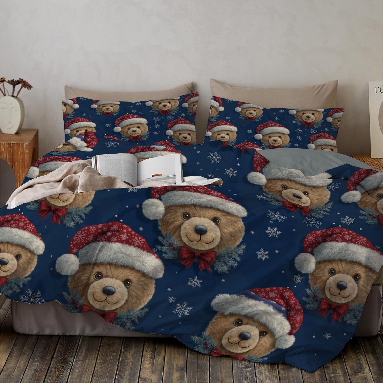 Parure de lit bleu marine 240x260 pour une ambiance cocooning adulte