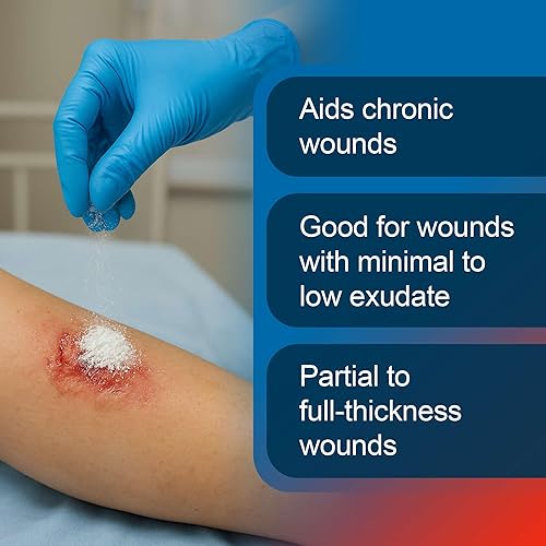 Miniatura 5 de Partículas de colágeno para vendaje de heridas, 0.04 oz  5 bolsas de colágeno en polvo para curación de heridas  Bueno para quemaduras, rasguños y