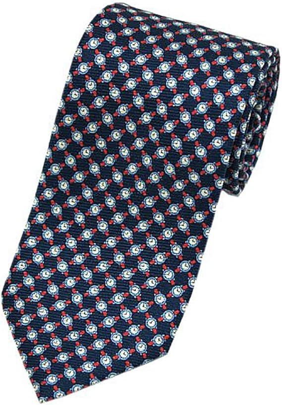 Amazon アウトレット品 エルメネジルド ゼニア Ermenegildo Zegna エルメネジルド ゼニア ネクタイ プリント 腕時計 ネイビー レッド 並行輸入品 ネクタイ 通販