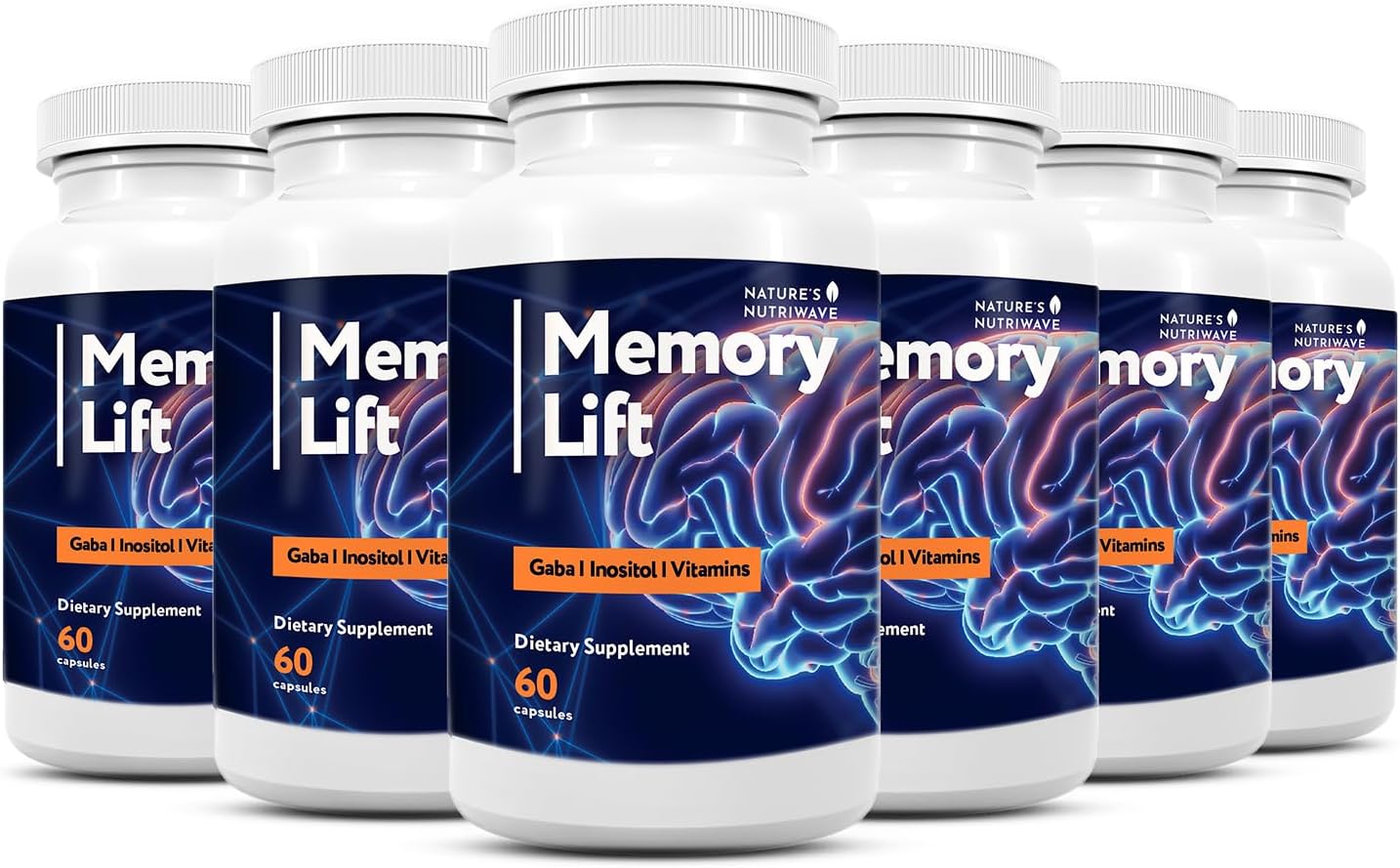 Memory Lift Capsules – Natural Daily Supplement with Vitamins A, C, D, E, B-Complex, Biotin & Choline – Made in USA, GMP-Certified, Non-GMO, Vegetarian – 60 Capsules, 6 Month Supply