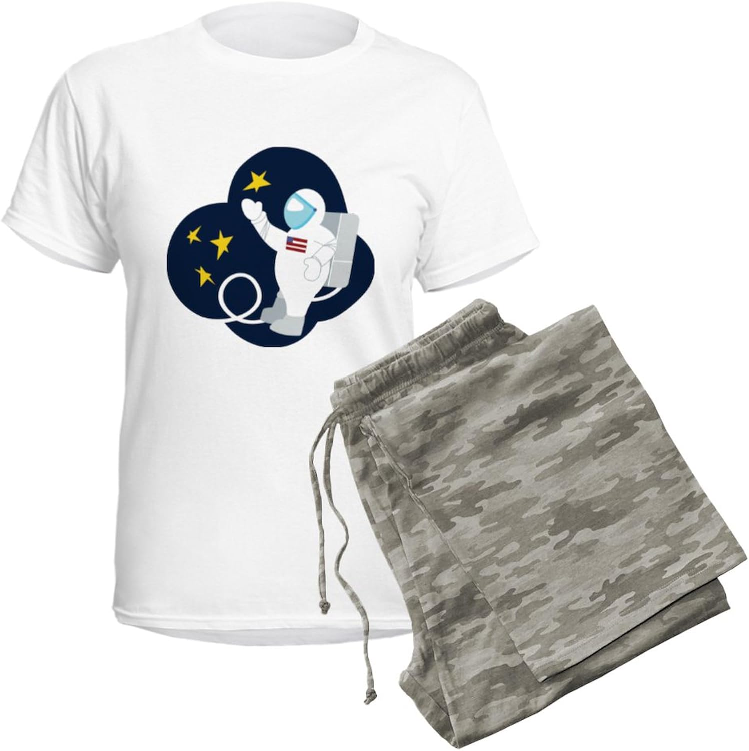 CafePress Astronaut Women's Light Pajamas Women's Novelty Cotton Pajama Set, Comfortable PJ Sleepwear