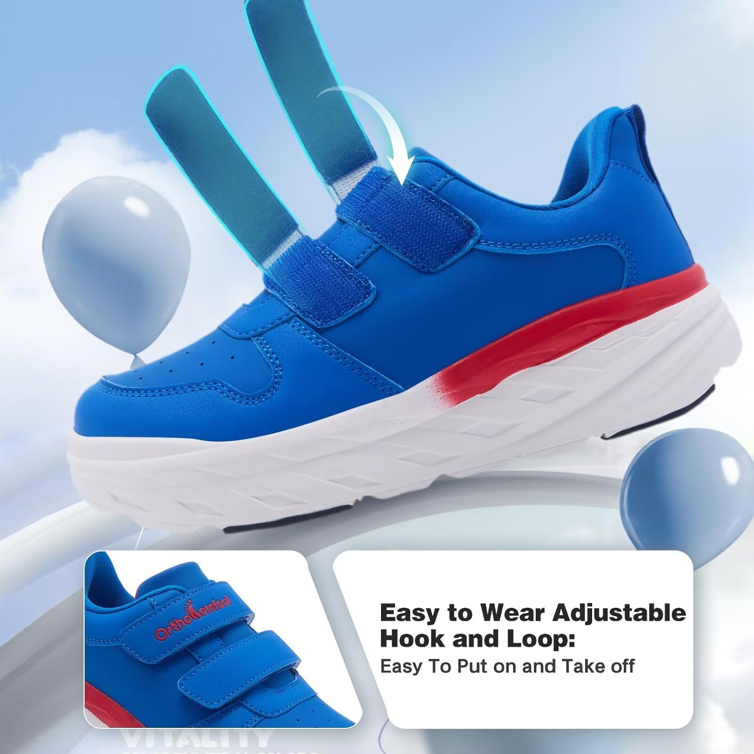 Boys Kids Orthopedic Tennis Shoes: Wide Toe Box Comfortable Casual Arch Support Plantar Fasciitis Running Sneakers, Corrective Orthotic Athletic School Sport Walking Shoes for Foot and Pain Relief - Image 5