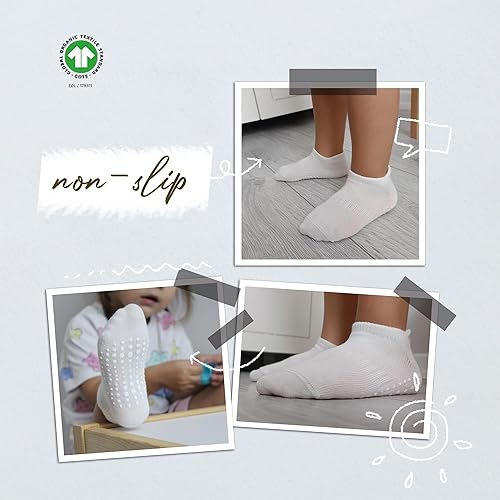 Miniatura 6 de bistyle Calcetines tobilleros antideslizantes para bebés, 6 pares, suela antideslizante, calcetines de algodón sin costuras para niños y niñas