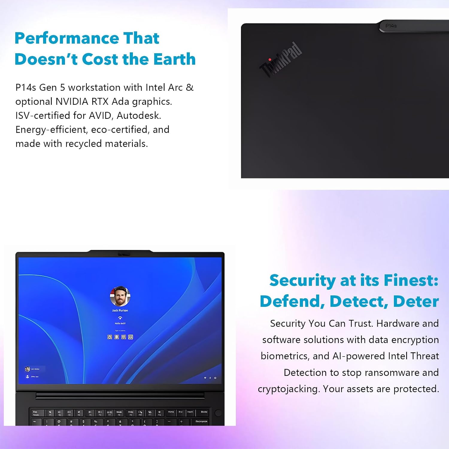 Lenovo ThinkPad P14s Gen 5 Laptop, Intel Ultra 7 155H(16 core), 14.5" 120Hz 3K Mobile Workstation Laptop, 96GB DDR5-5600MHz(2 x 48 GB), 2TB SSD, NVIDIA RTX 500(4GB GDDR6), Win11 Pro