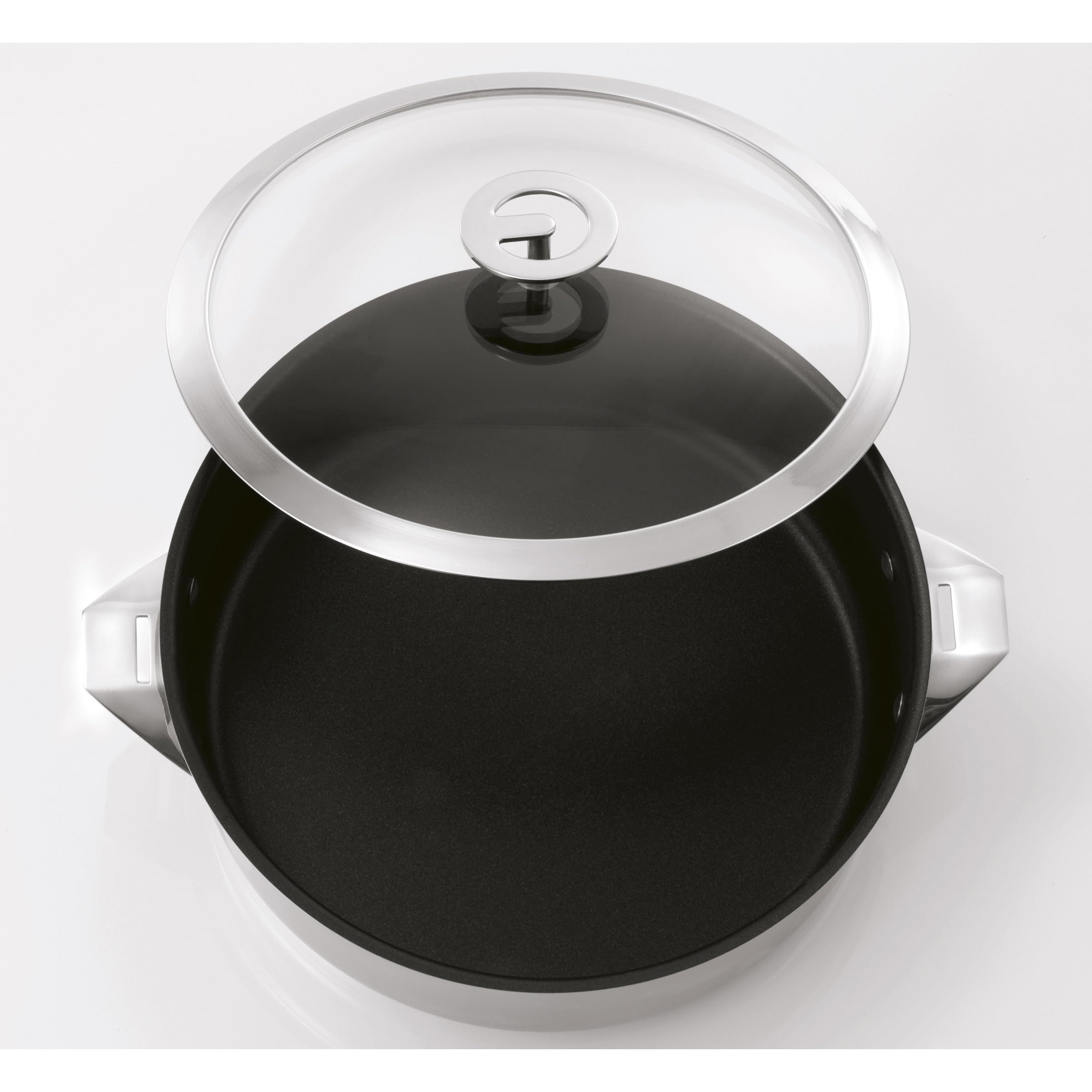 Cuisinox - Eclipse - Sauteuse 24 cm avec revêtement céramique avec couvercle - Fond encapsulé - Compatible tous feux dont induction - Acier Inoxydable 18/1 - Finition miroir