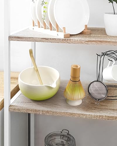 Miniatura 7 de Juego de batidor de matcha, kit de matcha degradado, cuenco de cerámica con boquilla (18 onzas), batidor de bambú, tamiz inoxidable, soporte para