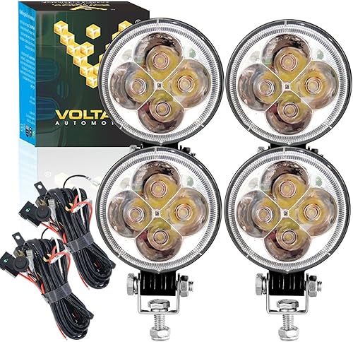 Miniatura 10 de Voltage Automotive - Foco LED redondo de 3 pulgadas para motocicletas todo terreno, 4x4, Jeep, SUV, ATV, tractor, barco, 6000 K
