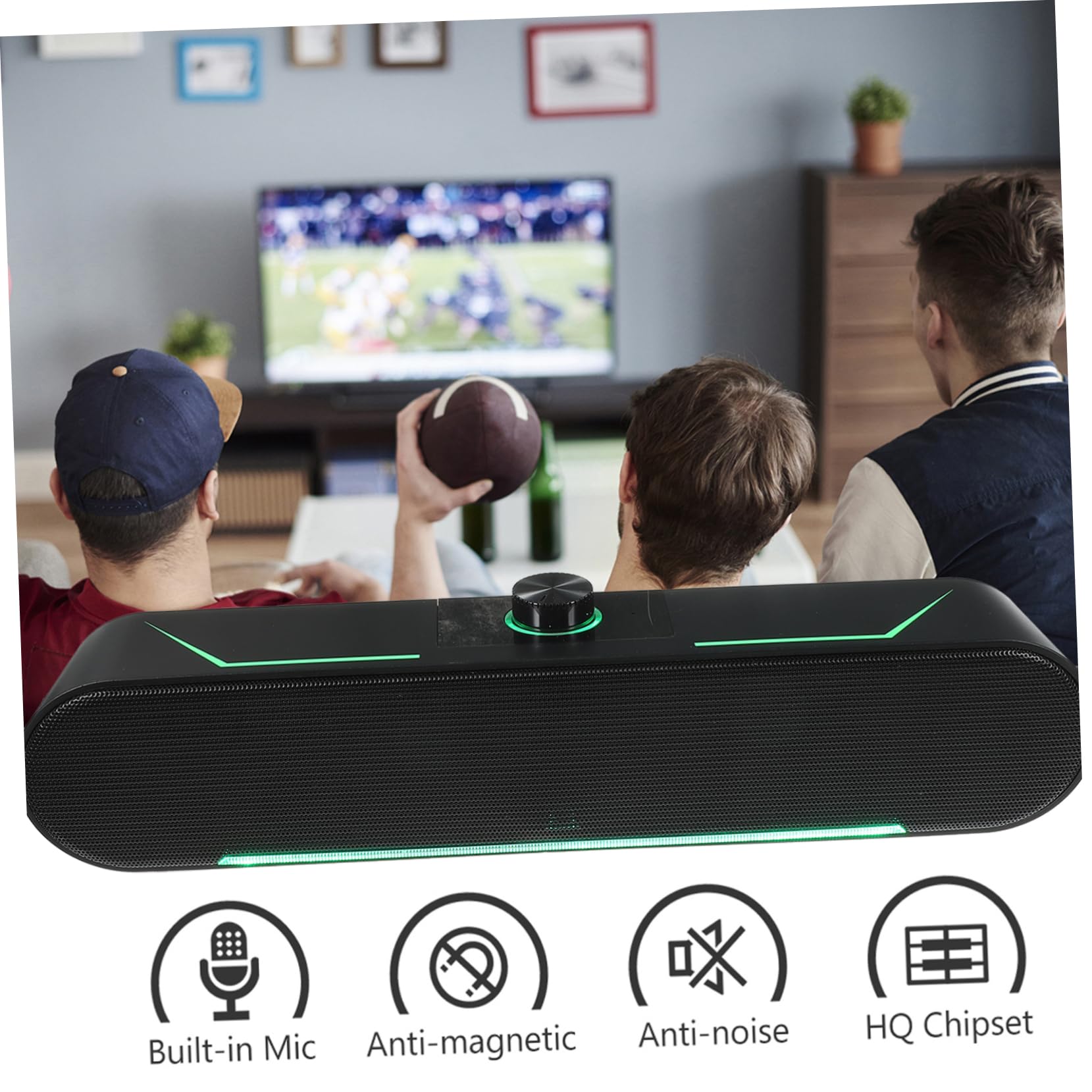 SHINEOFI Soundbar da Tavolo per Smartphone e Tablet, Altoparlante per Computer in Plastica Nera, Design Verticale Compatto Audio Stabile per Casa e Desktop