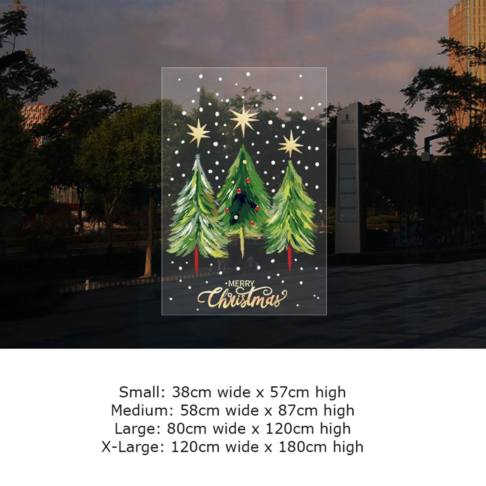 Adesivi for finestre con Albero di Natale, Adesivi statici for finestre di Natale Extra Large, Adesivi Fai da Te for Porte e finestre(L)