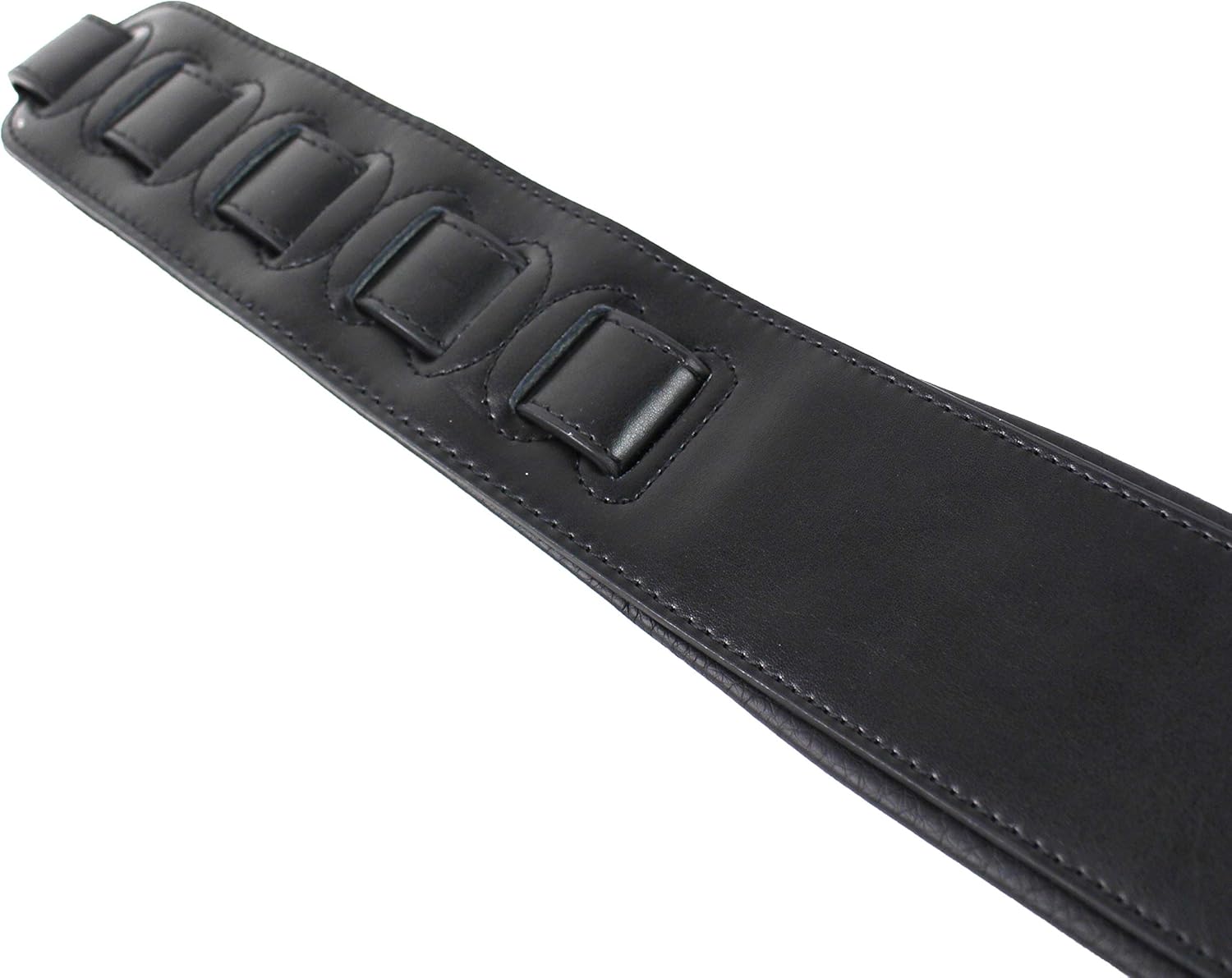 Walker And Williams KB-53-BLK Handmade Heritage Series Black Guitar Strap With Aztec Eagle Design On Black Premium Carved Leather