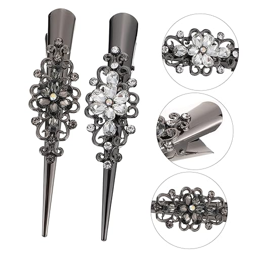 Miniatura 9 de Mikinona 2 soportes blancos para niñas joyería de color retro pico de diamantes de imitación estilo floral cumpleaños vacaciones mujeres brillantes