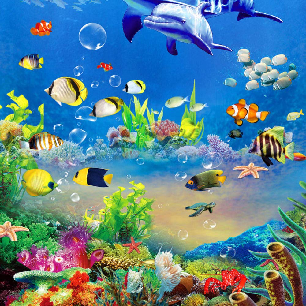 Foto Personalizada Papel Tapiz De Tela No Tejida 3D Ocean World Techo Mural Pinturas Sala De Estar Techo Papel Tapiz De Pared,400 * 280Cm