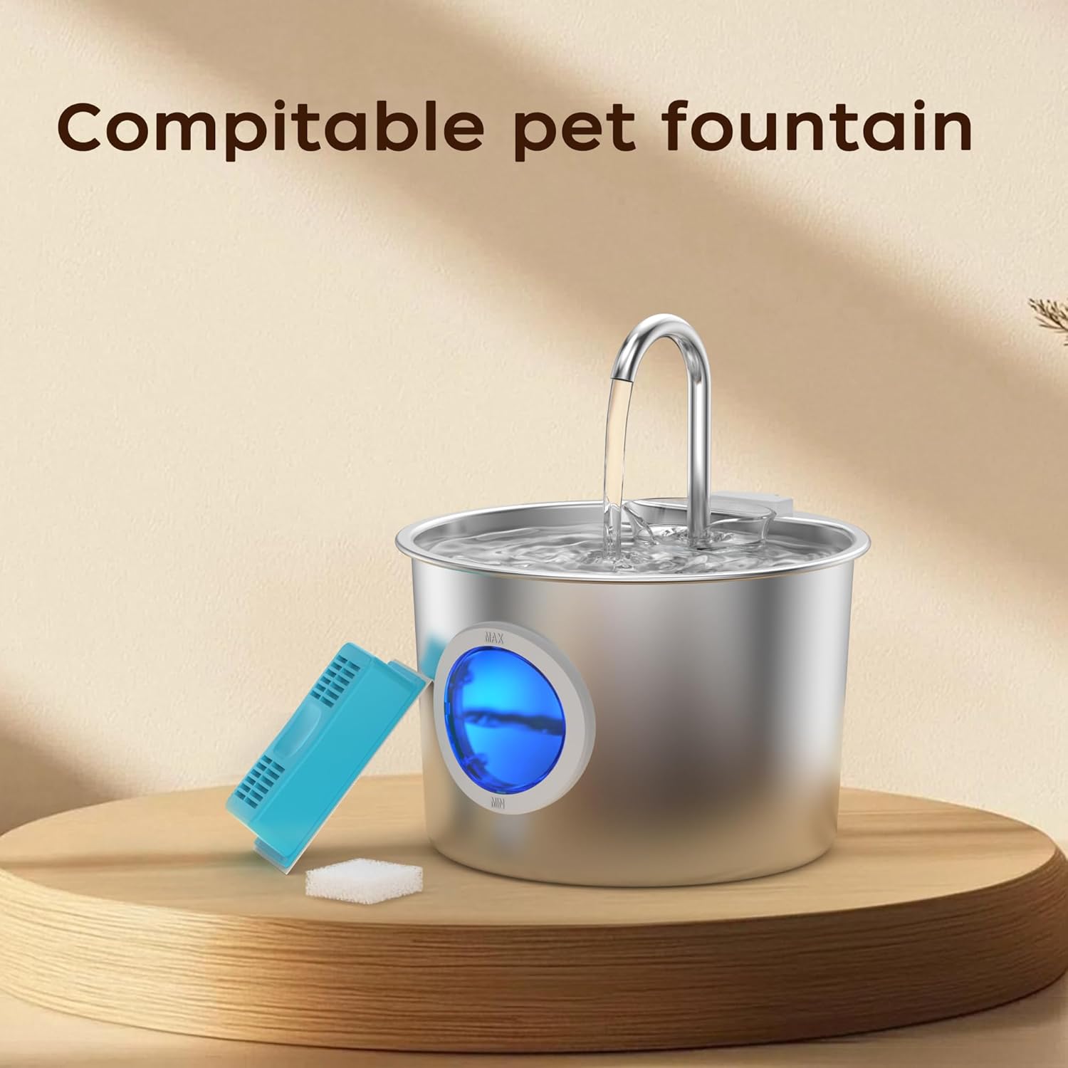 Cat Water Fountain Filters: 3 Cat Fountain Replacement Filter for JLVDXN 2.2L/74oz Pet Water Fountain - Set of Pet Fountains Filter - Including 3 Pieces Filters + 3 Pieces Sponges - Image 6