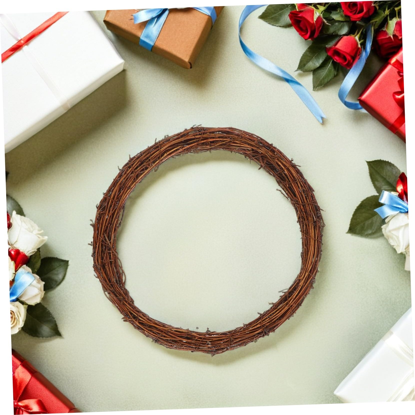 LIFKOME 8 Sztuk Pierścień Circle Rama w wieniec kwiatowych Brown