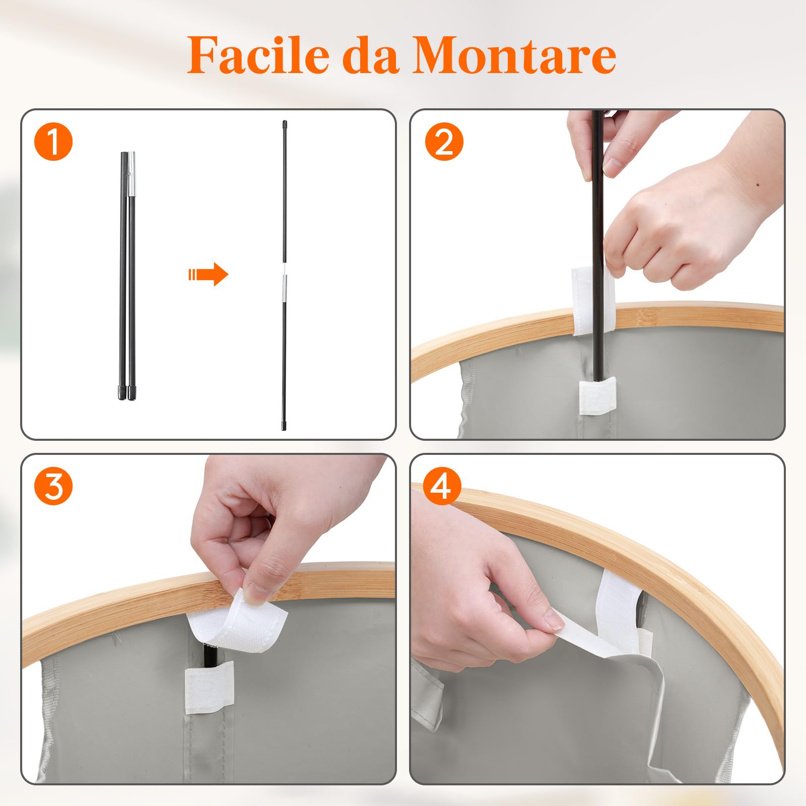 Lifewit Set di 2 cesti portabiancheria da 170 litri con coperchio, 2 scomparti e 2 sacchetti portabiancheria rimovibili, pieghevoli per lavanderia, camera da letto, bianco e grigio argento