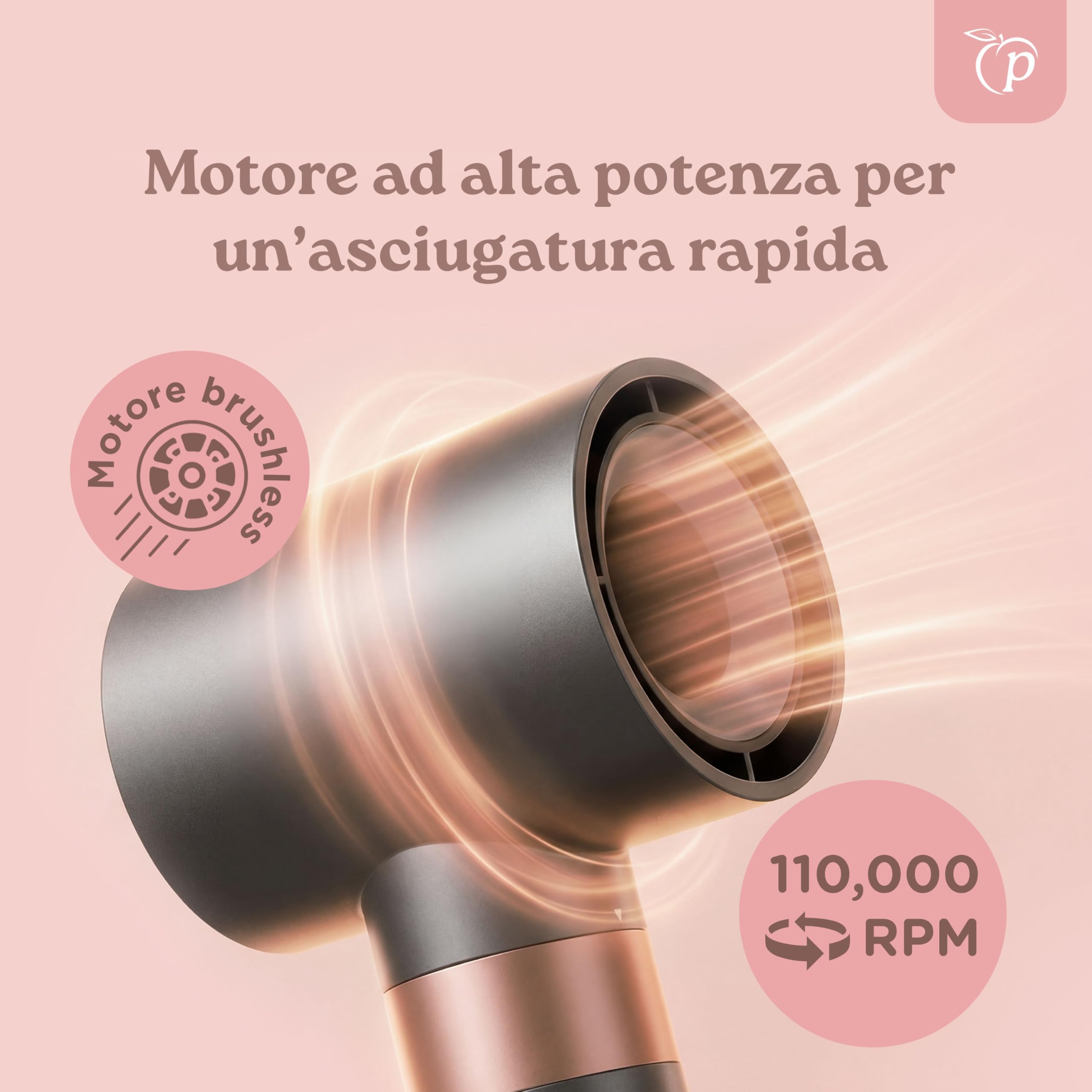 Hair Styler 5 in 1 | Tubo Dell'aria Calda | Pennello per Volume | Pennello Tondo | Ferro Arricciacapelli | Asciugacapelli | 110.000 giri al minute | 1400 W