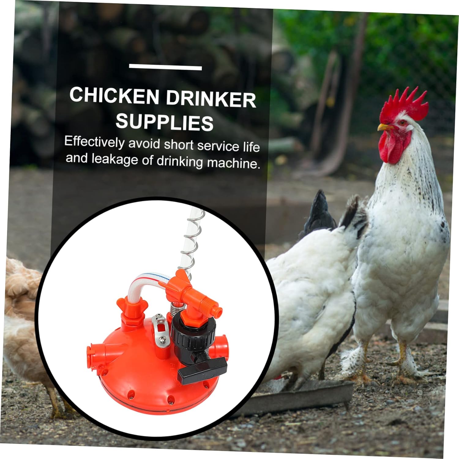 Zerodeko Poultry Coop Waterer with Pressure Regulating Valve Drinker for Water Chicken Houses Easy Installation Feeding Equipment Accessory