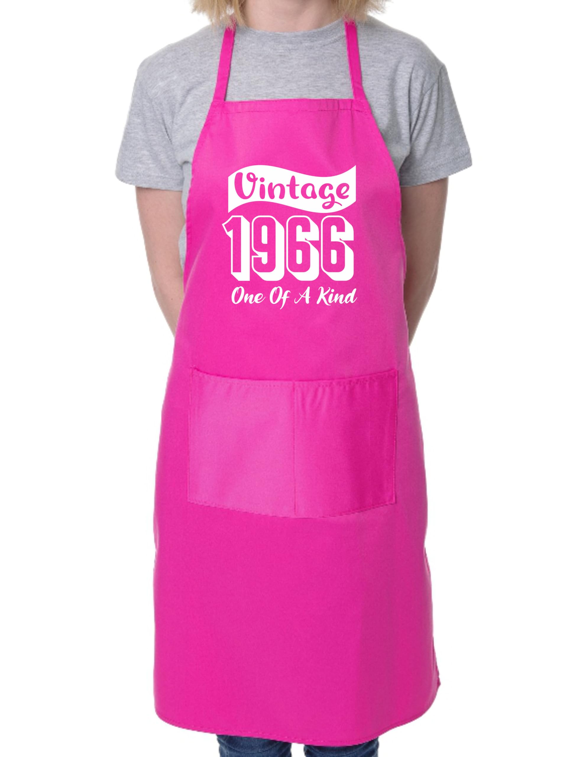 Print4u Unisex Pink Vintage Birthday 1966 60Th Birthday Funny Apron Novelty Baking Bbq