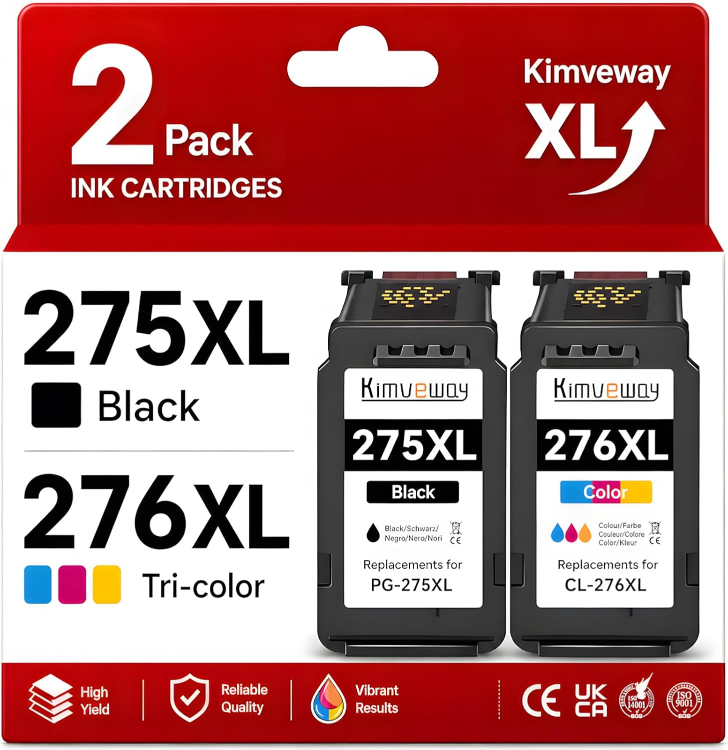 PG-275XL CL-276XL Combo Pack Replacement for Canon Ink Cartridges 275 276