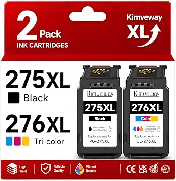 PG-275XL CL-276XL Combo Pack Replacement for Canon Ink Cartridges 275 276