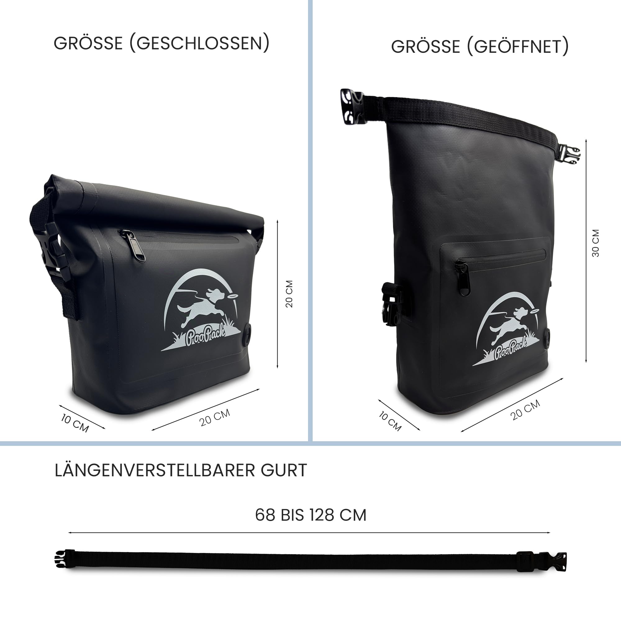 Taleas Sac à friandises pour chien - Sac à friandises imperméable avec compartiment anti-odeurs - Sac d'entraînement pour chien à accrocher ou comme sac banane - Sac à nourriture et sac à friandises