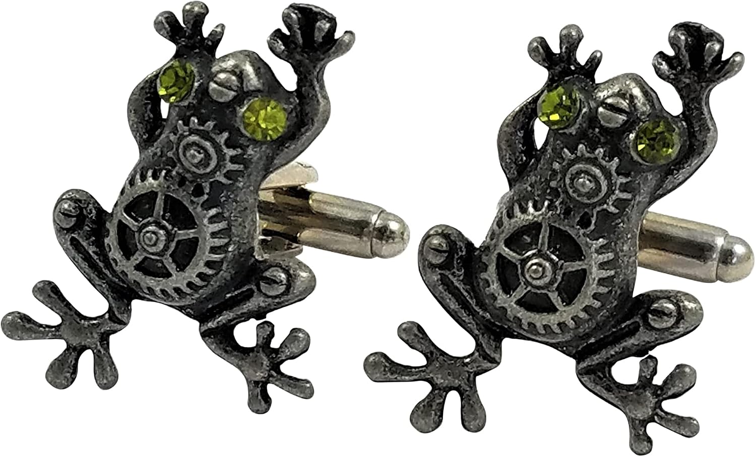 Steampunk Frog Cufflinks, Lapel Pin, Earrings, or Tie Bar