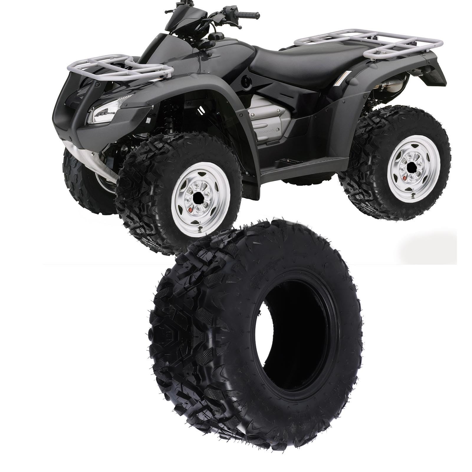 Luocute Opona ATV -10, Gumowa Opona Bezdętkowa 6PR o Dużej Wytrzymałości do Kosiarki Ogrodowej ATV UTV Go Kart